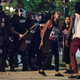 Demonstrators argue among themselves during protests Sept. 22, 2016, in downtown Charlotte, N.C., in the wake of the fatal police shooting of Keith Lamont Scott.
Sean Rayford/Getty Images